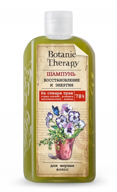 Фото №1 Шампунь Botanic Therapy Восстановление и энергия для жирных волос, 285 г, Modum