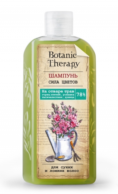 Фото №1 Шампунь Botanic Therapy Сила цветов для сухих и ломких волос, 285 г, Modum